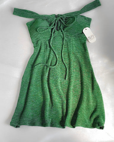 Mini Dress in Crinkled Green (M)