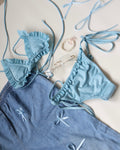 Auriane Set In Baby Blue (S) String Bottom