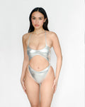Lauren One-Piece in Metallic Silver